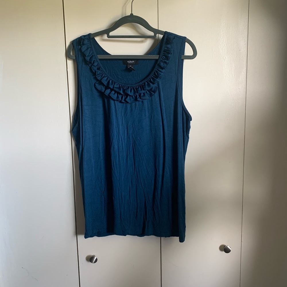 Blue Tank with Ruffles